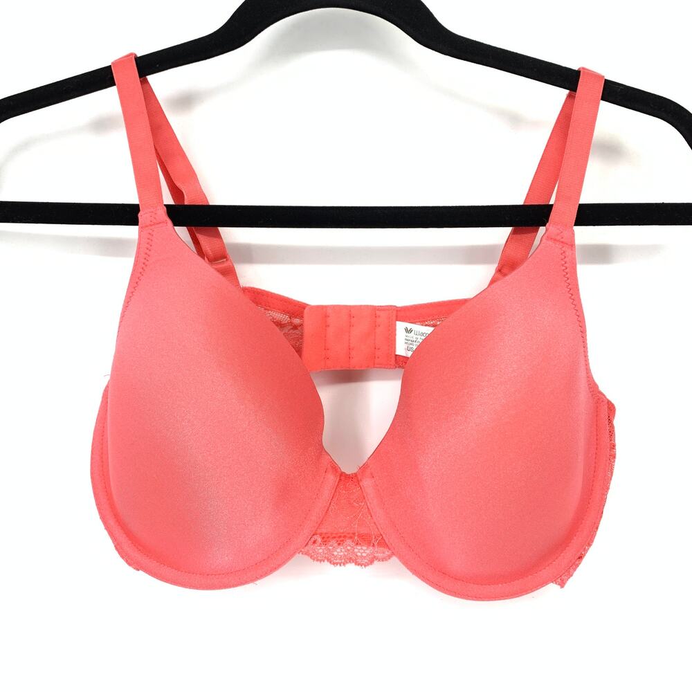 Wacoal Bra Women's 34D Contour T-Shirt Adjustable Straps Coral Pink